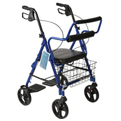 Combination Blue Rollator & Transport Wheelchair