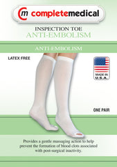 Anti-Embolism Stockings Sm/Lng 15-20mmHg Below Knee  Insp Toe