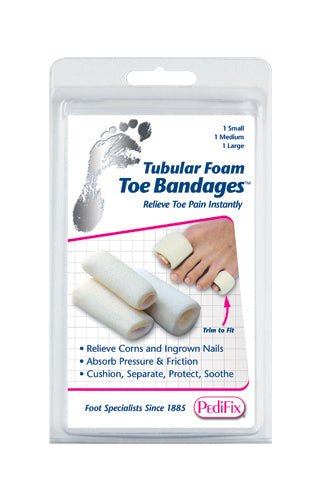 Tubular-Foam Toe Bandage  Pk/3 Medium